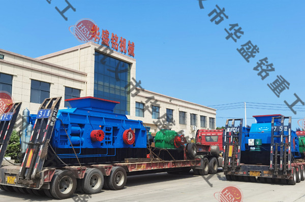 兩檯(tai)1810型(xing)液(ye)壓(ya)對(dui)輥製砂機(ji)髮(fa)徃河北(bei)秦(qin)皇島(dao)